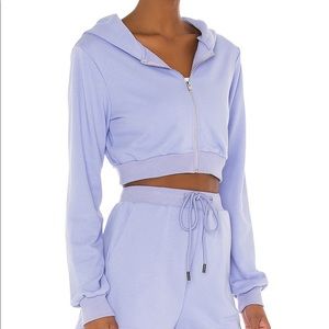 Superdown Danna Cropped Hoodie Zip Up
